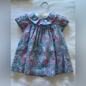 Jacadi Liberty baby girl short sleeve ruffle collar dress NWT